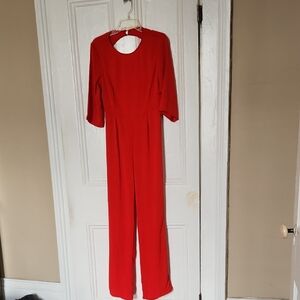 SHEIN Vibrant Red Jumpsuit Backlesd